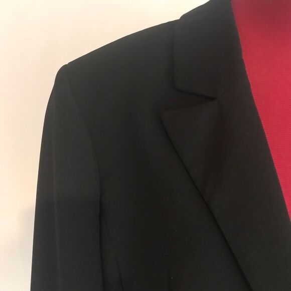 Kasper Blazer Women's Size 14 Black Long Sleeve One-Button Closure - Picture 7 of 9